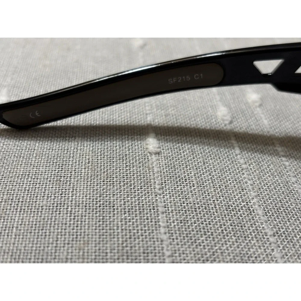 FILA SF215 C1 Black Plastic Wrap Around Athletic Sport Polarized Sunglasses